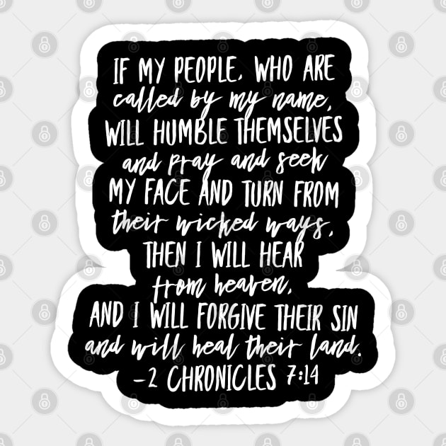 2 Chronicles 7:14 Christian desugn Sticker by ChristianLifeApparel